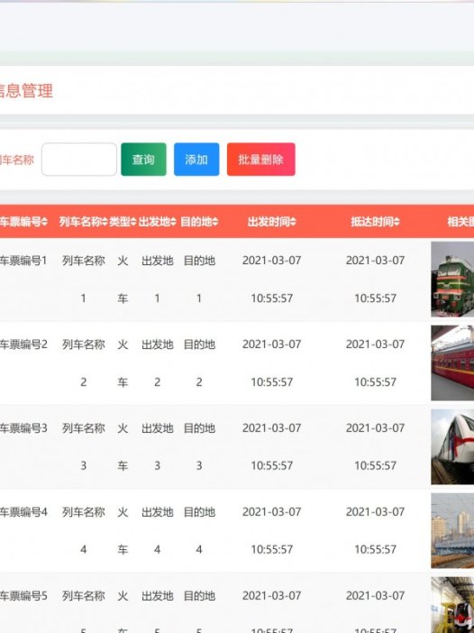 基于java(ssm)列车票务信息管理系统