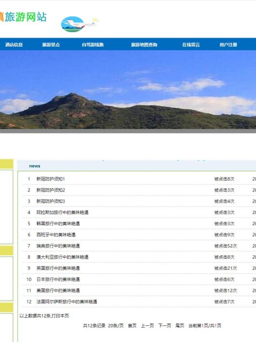 基于jsp旅游网站管理系统