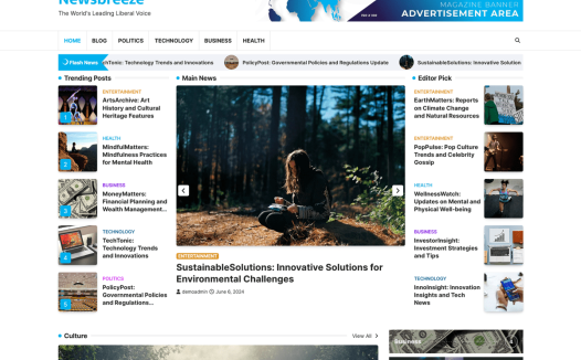 Newsbreeze WordPress 主题