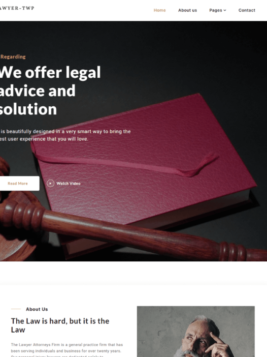 Lawyer Elementor WordPress 主题